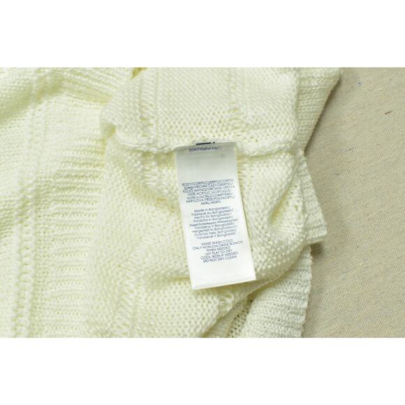 CHAPS Women's White Striped Short Sleeve Sweater Plus Size 2X Acrylic NEW - Picture 6 of 8